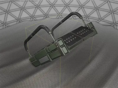 Sci-Fi Stairs - 6 - Green Version Low-poly 3D model