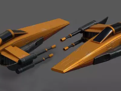 Spaceship starship futuristic spacecraft space scifi military  Low-poly 3D model