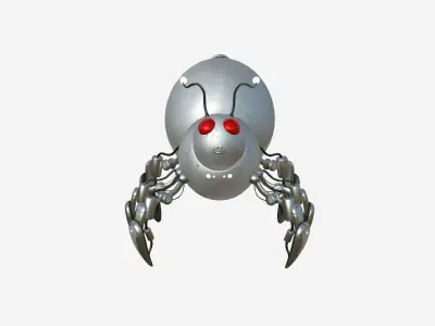 Cute Robot E02 Steel Light - SciFi Character Design Low-poly 3D model