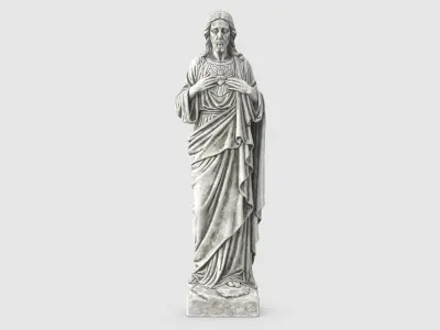 Jesus Christ Sacred Heart Statue 3D model