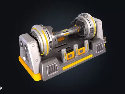 SCI-FI Reactor V1 Futuristic Power Core Low-poly 3D model