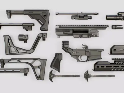 Sig Sauer MCX Rattler PDW Rifle Low-poly 3D model