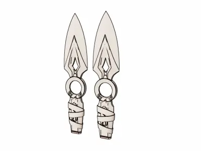 VALORANT JET ULT KNIFE HAIRPIN 3D model