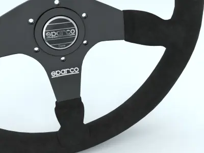 Steering Wheel Sparco R375 Black 3D model