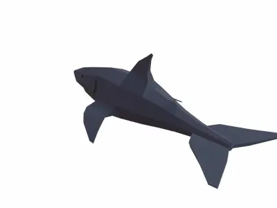 Shark Cartoon Low-poly 3D model