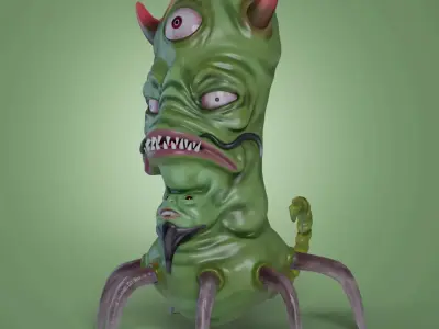 Nasty stylized monster 3D model