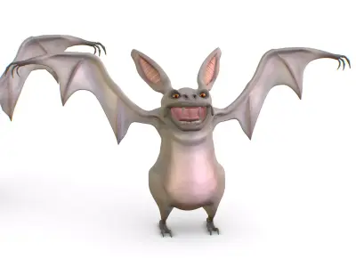 Subdivision Toon Grey Animal Bat 3D model