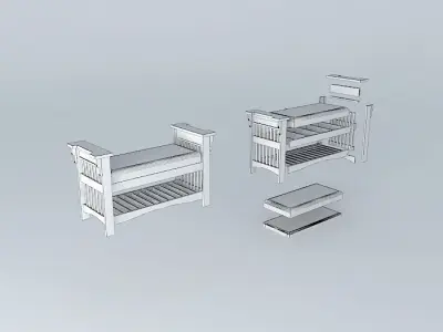 Mission Style Bench Free 3D model