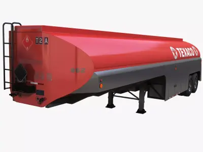 Vintage industrial fuel trailer Low-poly 3D model