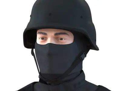 SWAT Man Mediterranean Rigged for Maya 3D model