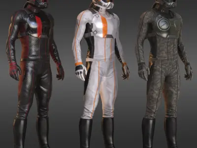 MX01 Sci-Fi Suit Male Low-poly 3D model