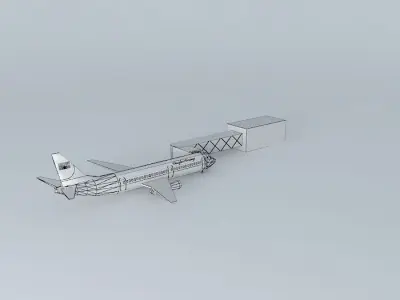 Jetway; Airplane Boarding Scene Free 3D model