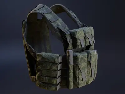 Russian 6B46 Ratnik Plate Carrier Vest Low-poly 3D model