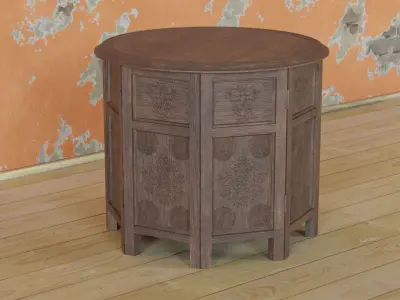 Mosaic Wooden Table Low-poly 3D model