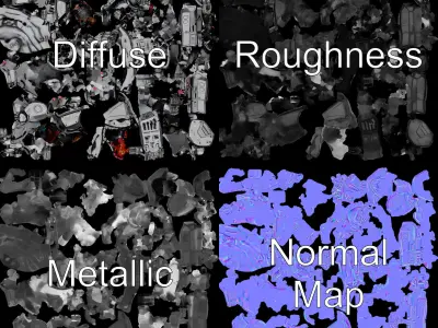 Futuristic Mechanical Dinosaur Model Pack Low-poly 3D model