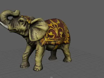 ELEPHANT with gold pattern Low-poly 3D model