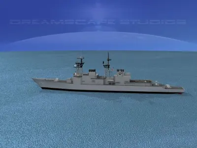Spruance Class DD973 USS John Young 3D model