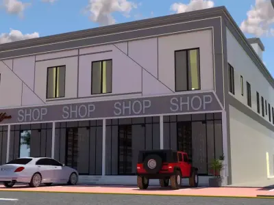 Commercial Building Design A34 DWG SketchUp 3D model