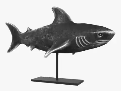 Shark figurine on stand 3D model