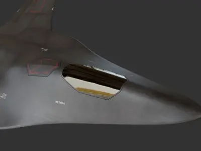Sci-fi stealth jet aircraft Low-poly 3D model