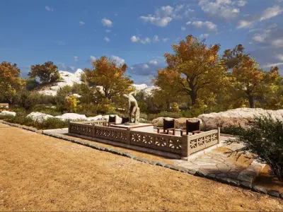 Ancient Greek Stadium Mediterranean Modular Environment Low-poly 3D model