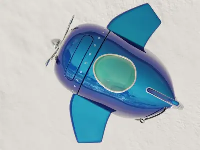 Catoon Plane Low-poly 3D model