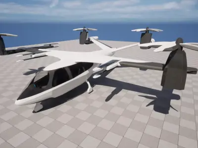 Urban Air Mobility eVTOL Low-poly 3D model