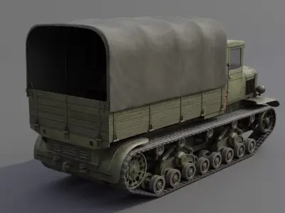 Voroshilovets Artillery Tractor Low-poly 3D model