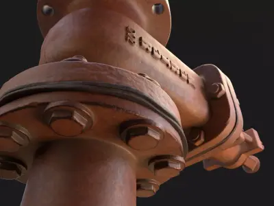 Water Hydrant Low-poly 3D model