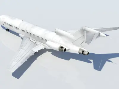 Vintage B 727 100 derelict scrapyard low poly static Low-poly 3D model