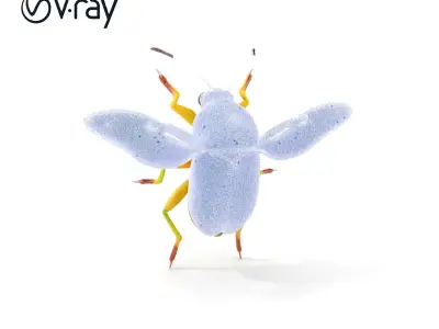 Green Beetle Model Pack with Detailed Textures Low-poly 3D model