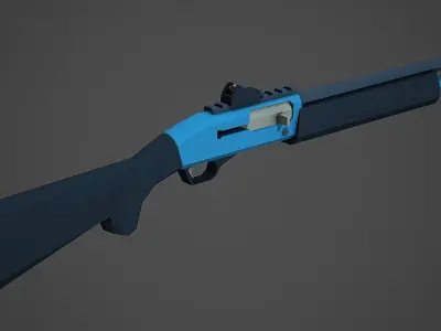 Stylized FN SLP Shotgun Low Poly Mobile Ready Low-poly 3D model