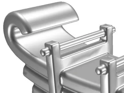 Mechanical Leaf Spring Low-poly 3D model