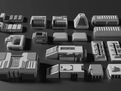 Sci Fi Greebles Pack 2 Free 3D model