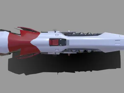 Sci-Fi Hovercraft Low-poly 3D model