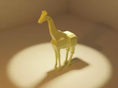 Low-Poly Giraffe Free low-poly 3D model