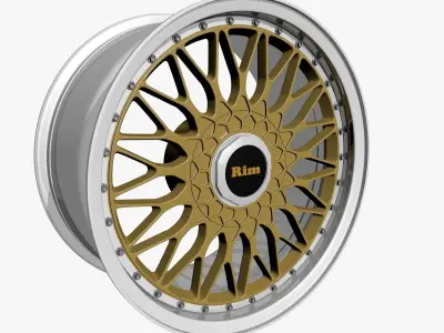 Rim Model gold wheel 3D model