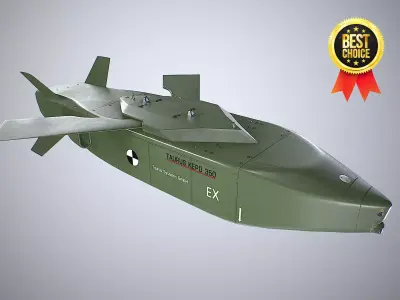 Taurus KEPD 350 air-launched cruise missile green color Low-poly 3D model