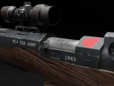m14sniper rifle Free low-poly 3D model