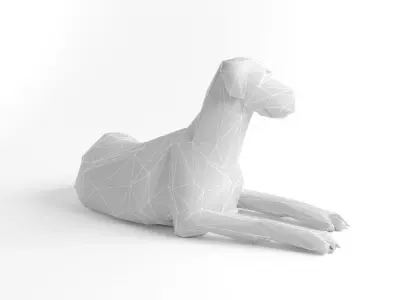 Low Poly Dog Great Dane Animal Lowpoly Low-poly 3D model