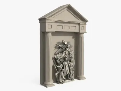 Angelic War Memorial Niche Beige 3D model
