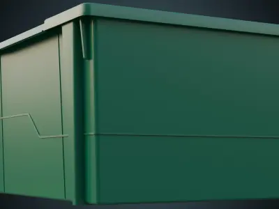Storage Bin 1 Basic Low-poly 3D model