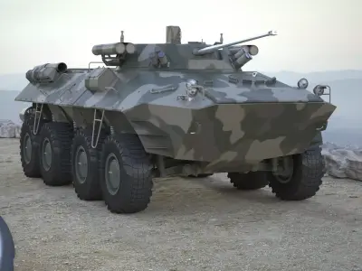 Armoured Transporter BTR 90 RIGGED Low-poly 3D model