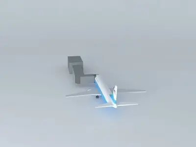 Jetway; Airplane Boarding Scene Free 3D model