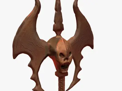 Medieval Skull Axe 3D model