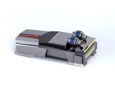 3D model of scifi jet car 3D model