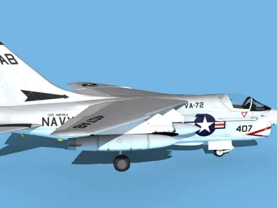 Chance Vought A-7C Corsair II V27 USN 3D model