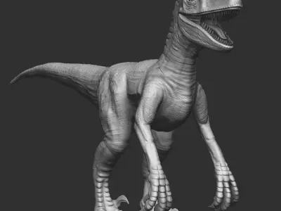 Velociraptor 3d game ready model t - rex paint Low-poly 3D model