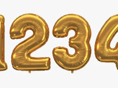 Number balloons 3D model