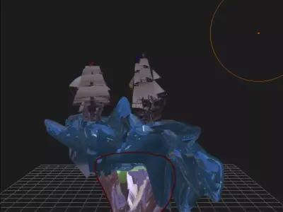 Floating Island Ships Free 3D model